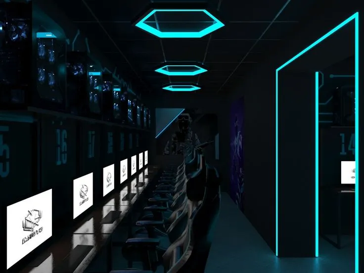 Зона игровых компьютеров с RGB подсветкой
